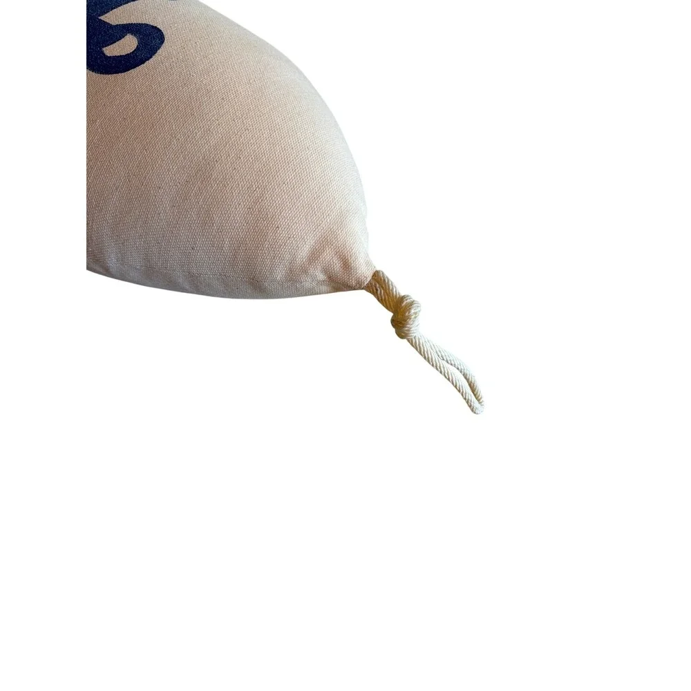 Cobalt Sky Studio‎ Buoy Pillow Cream Red Navy Anchor Nautical Maine Made Decor